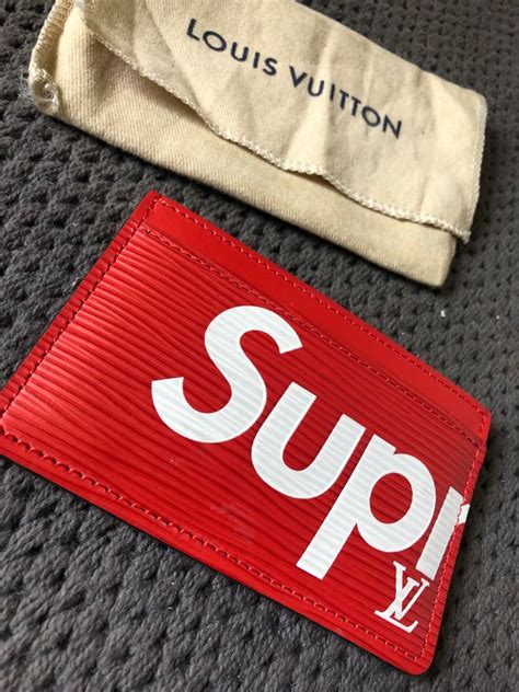 lv supreme card holder black|LOUIS VUITTON X SUPREME Epi Card Holder Black.